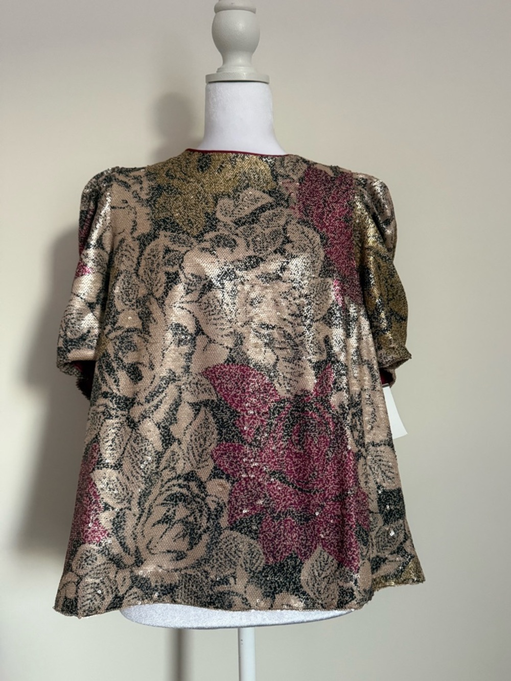 Anthropologie Marie Blouse Floral Short Sleeve Top size 8